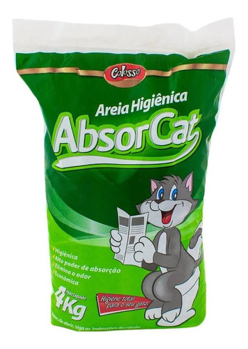 Areia Sanitária Higiênica Para Gato Absorcat Colosso 4kg x 4kg de peso neto