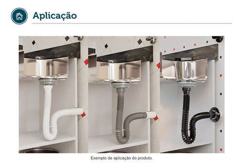 Fregadero flexible con sifón en forma de acordeón para baño, cocina, negro