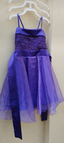 Vestido Violeta De Fiesta Niña/ Usado, Impecable. 