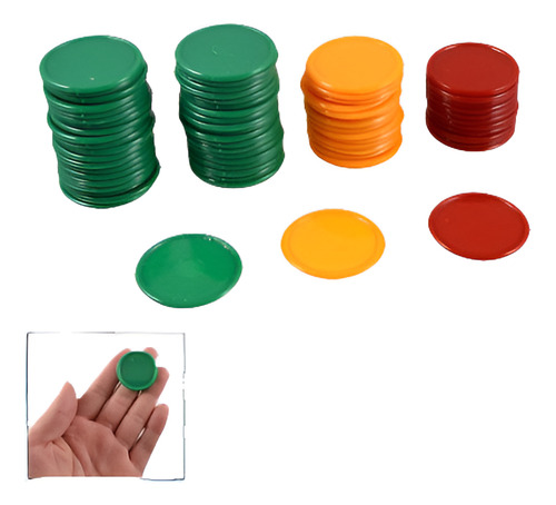 Ronda Verde Naranja Rojo En Forma De Mini Poker Chips Acceso