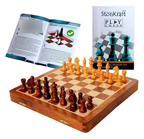 Stonkraft Tablero De Ajedrez De Madera Juego Con 1fi6f