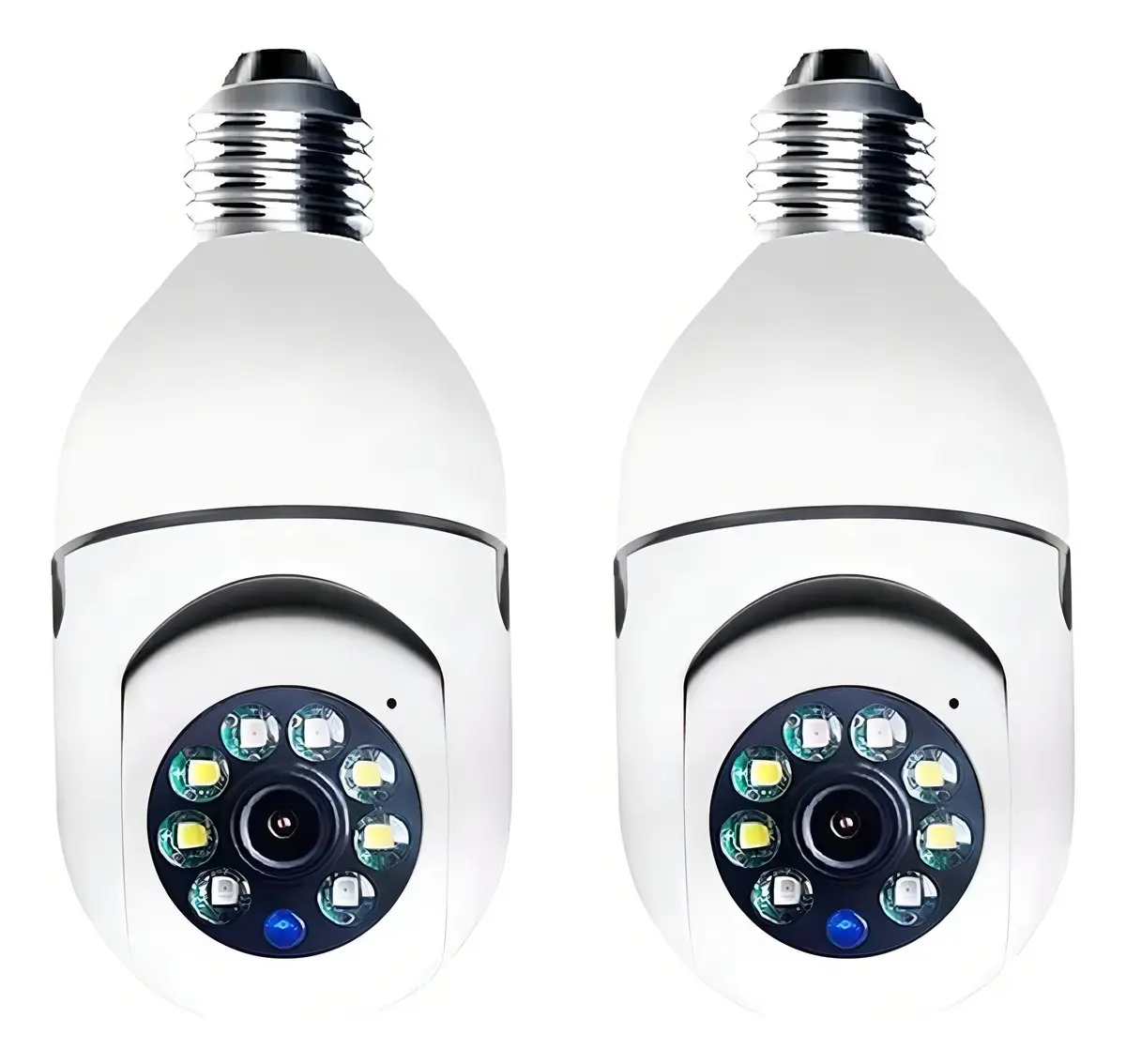 Imagem 1 de 6 de Kit 2 Câmeras Segurança 360º Jortan Wifi IP HD Visão Noturna Lâmpada