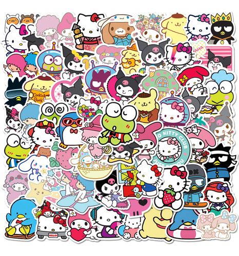 Hello Kitty Kuromi Keroppi Sanrio Stickers Calcomanias 50pz