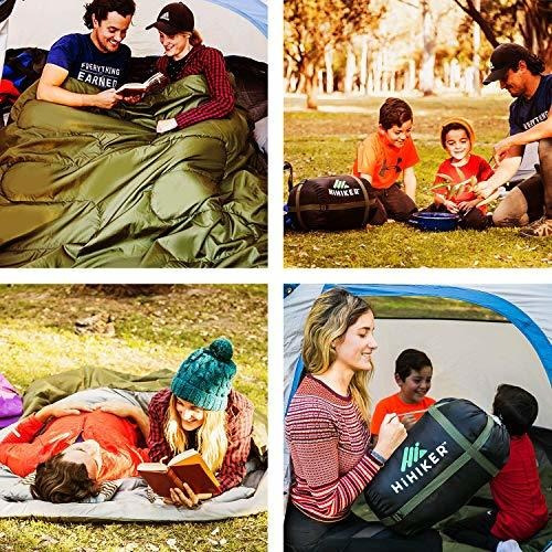 Doble Saco Dormir Tamaño Queen Xl Para Camping Senderismo 2