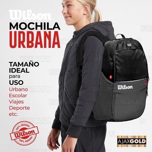 Imagen 7 de 8 de Mochila Wilson Open Urbana Deportes Reforzada Porta Notebook