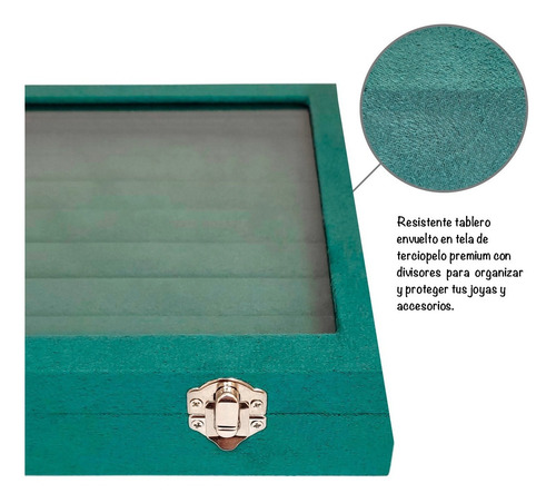 Imagen 2 de 10 de Estuche Terciopelo Caja Porta Anillos Con Tapa Exhibidor
