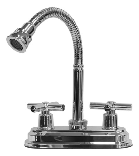 Fleximatic 4522 Mezcladora Duomando Para Lavabo Acabado Cromado Color Plateado