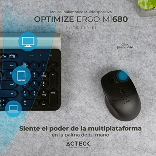 Acteck Mouse Multidispositivo Optimize Ergo Mi680 / 2.4 Ghz