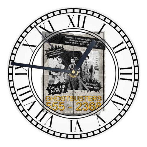 Reloj Redondo Madera Brillante Cazafantasmas  Mod 4