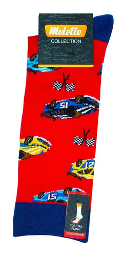 Imagen 2 de 2 de Calcetines Medios Racing Rojo Moletto
