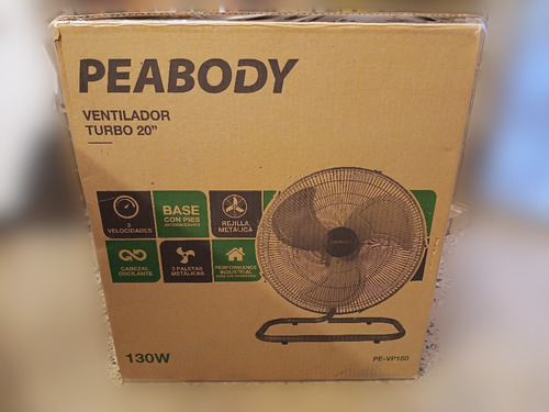 Ventilador Peabody Pe-vp150 20 130w 3 Paletas De Metal 50.8 Cm Gris Metal 3