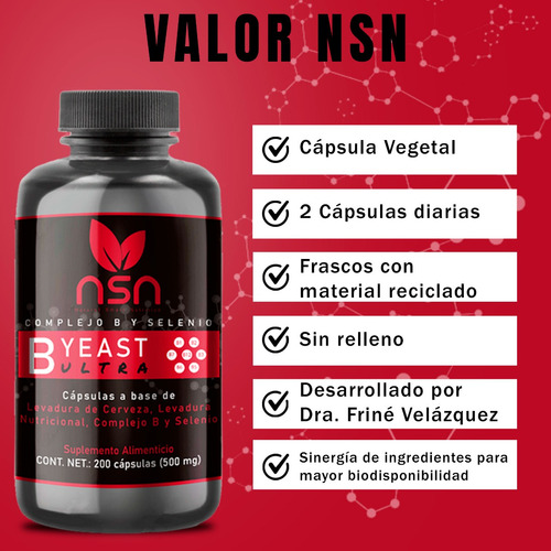 B Yeast Ultra | Complejo B Con Selenio | B1 B2 B3 B5 B6 B12