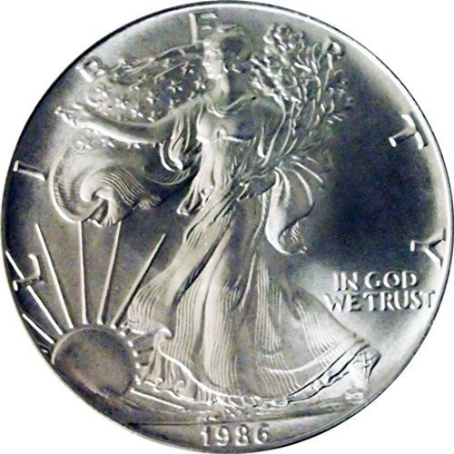1986 América Silver Eagle (primer Año) 1 Onza De Plata Finos