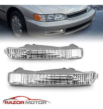 For 1996 1997 Honda Accord Chrome Bumper Lights Left Rig Rzk