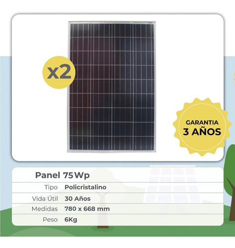 Kit Solar Completo Con Paneles 2x80w Bateria 65a Energia K14