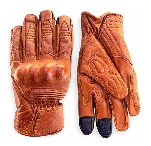 Guantes De Motocicleta De Cuero De Primera Calidad (camel) F