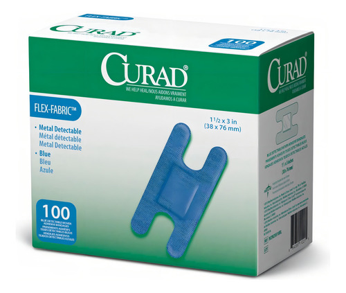 Curad Nudillos, Vendaje Detectable Azul Tejido, 100 Unidades