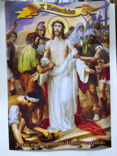 Poster Decorativo Viacrucis 28x40 Pack De 20 Juegos 15 Pzas