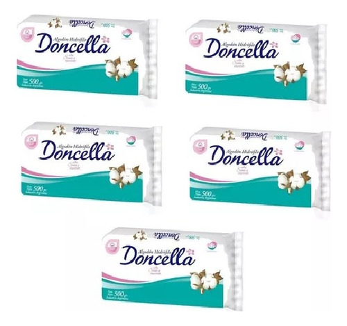 5 Pack Algodón Doncella Clasico Extra Suave X 500gms