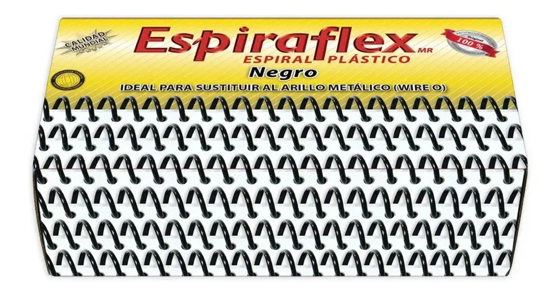 Espiral Plástico 3:1 Boflex Espiraflex 21mm Negro Pack 36 Unidades
