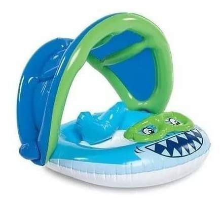 Flotador Para Bebe Con Toldo Tiburon Play Day