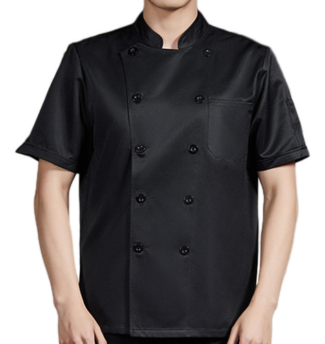 Abrigo De Chef Chaqueta De Chef Camisa Top De Manga Corta,