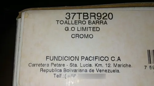 Toallero Barra G.o Limited Cromo
