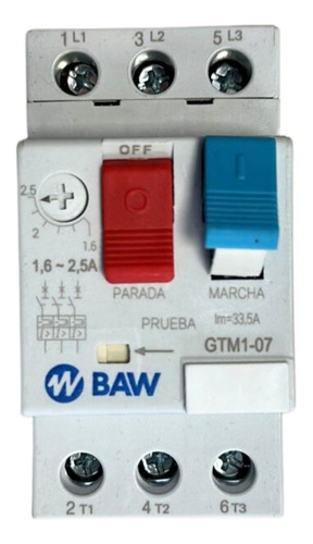 Guardamotor Baw 3p  1,6 - 2,5a 415v Clase 10 Tofema