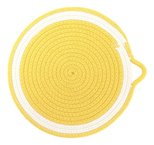 Tapete De Mesa Amarillo De 30 Cm Con Forma De Cuerda De Algo
