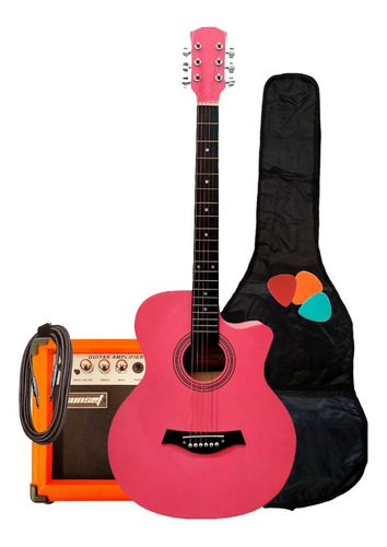 Guitarra Sunset Fk40 Electroacústica + Amplificador Y Funda