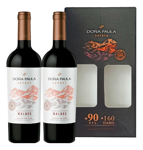 Vino Doña Paula Estate Malbec X2 Con Estuche