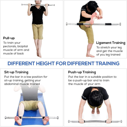 Imagen 6 de 6 de Barra De Dominadas Para Puerta Y Pared Chin Up Pull Up