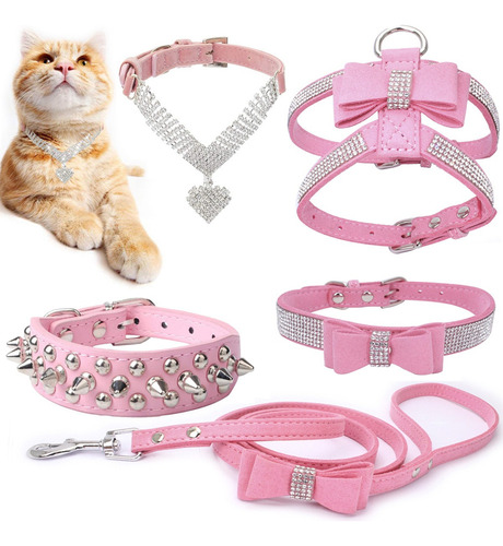 Juego De 5 Collares Ajustables Para Cachorros Y Gatos