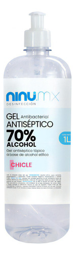 Gel Antibacterial Con Dosificador 1 Litro Con 70% Alcohol Fragancia Chicle