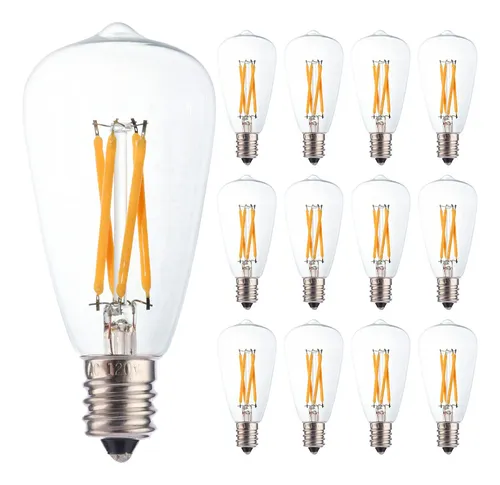 12 Bombillas Pequeñas St38 4 W E12 Base Vintage Vidrio Led 2