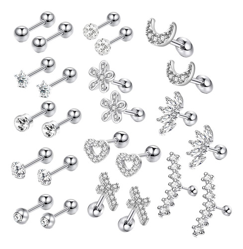 24 Piezas De Aretes De Cartílago Conjunto De Joyas Con