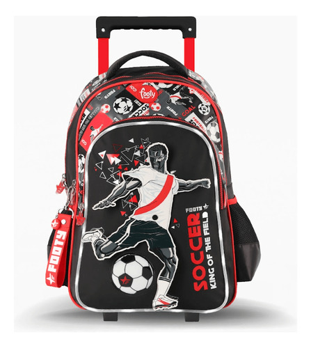 Mochila Escolar Footy Carro 18 Con Luz Led 