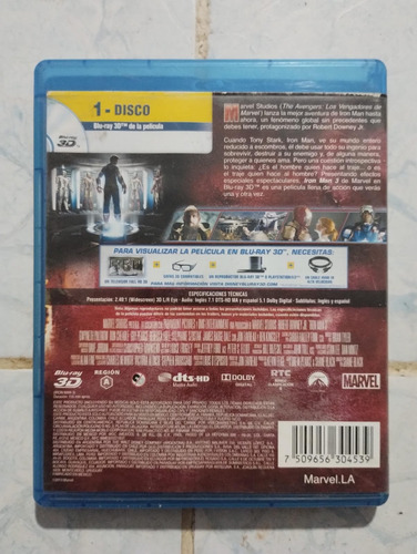 Iron Man 3 Blu Ray 3d Original (Usado)