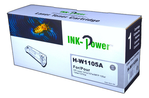 Toner alternativo 105a W1105a com tinta preta de chip 107/135/137fnw