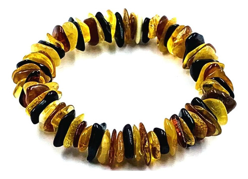 Pulsera De Ámbar Natural En Banda Elástica De 7 Pulgadas - C