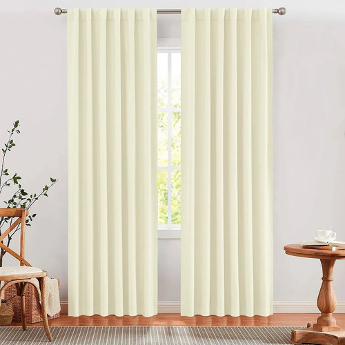 Juego De Cortinas Blackout Textil Presillas Ocultas 