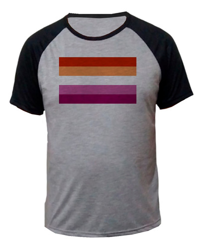 Camiseta Bandeira Lésbica Orgulho Lgbt Camisa Raglan Plus