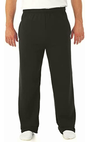 Jerzees Mens Sweatpants, Open Bottom Black, Medium Us