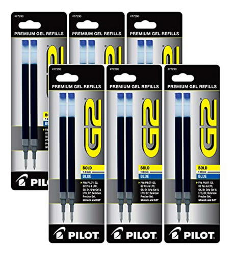 Value Pack Of 6, Recargas De Tinta Pilot G2 Roller Ball, Neg