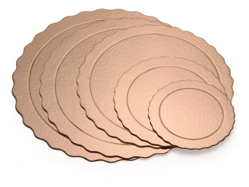 50 Cake Boards Kit 25 30 35cm Base Laminada Suporte P/ Bolos Cor Rose Gold