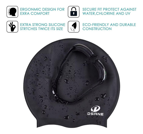 Dsane Gorro De Natacion Extra Grande Para Mujeres Y Hombr...