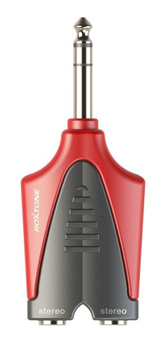 Imagen 1 de 3 de Roxtone Adaptador Convertidor De 2 Plugs 6.3mm A 6.3 Stereo