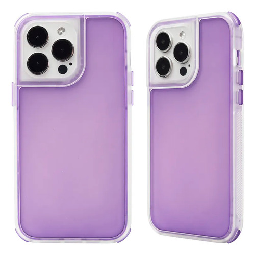 Protector iPhone 15 Pro Max Rígido Transparente Color Viole