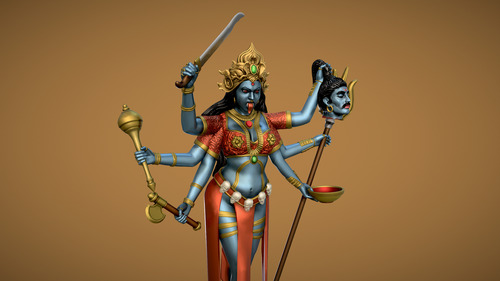 Archivo Stl Diosa Kali Indú Impresión 3d Estatua