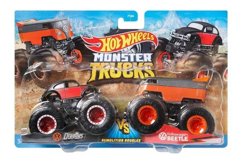 Hot Wheels Monster Trucks Demolition Doubles Drag Bus vs